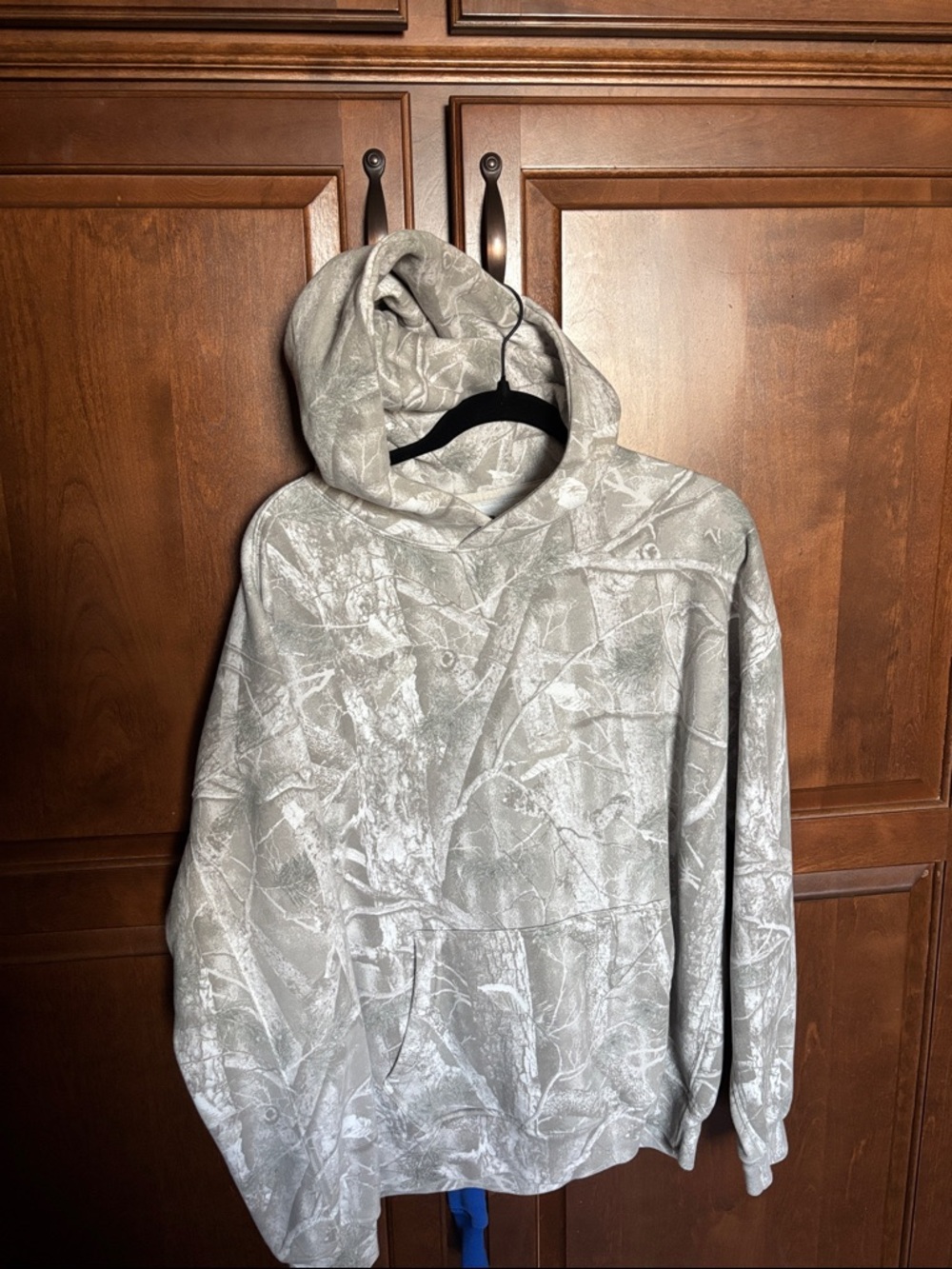 Abercrombie & Fitch Gray Camouflage-Style Hooded Sweatshirt